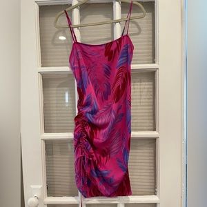 Forever 21- Side cinched with ties satin floral dress